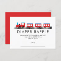 CHOO CHOO TRAIN Baby Shower Diaper Raffle Ticket