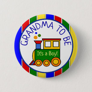 Choo Choo Train Baby Shower Grandma to Be 6 Cm Round Badge