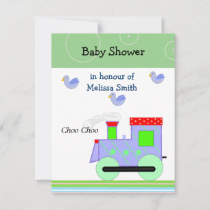 Choo Choo Train Baby Shower Invitation