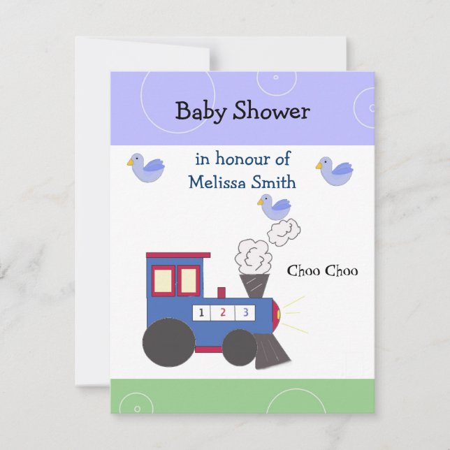 Choo Choo Train Baby Shower Invitation (Front)