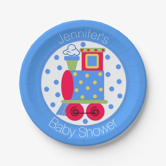 Choo Choo Train Baby Shower Plate (Front)