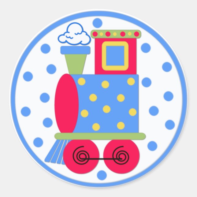 Choo Choo Train Baby Shower Sticker (Front)