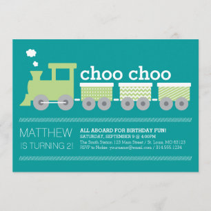 Choo Choo Train Birthday Invitation
