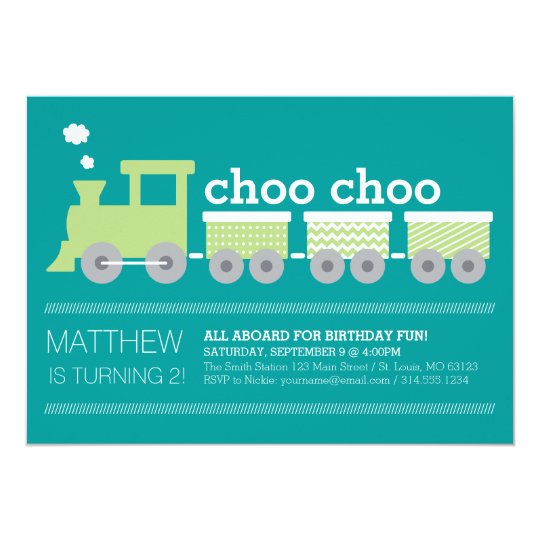 Choo Choo Train Birthday Invitation