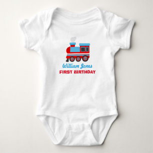 Choo Choo Train Birthday Party Custom Name Baby Bodysuit