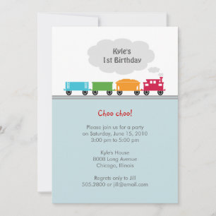 Choo Choo Train Birthday Party Invitation