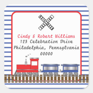 Choo Choo Train Birthday Return Address Seals
