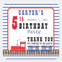 Choo Choo Train Birthday Thank You Favour