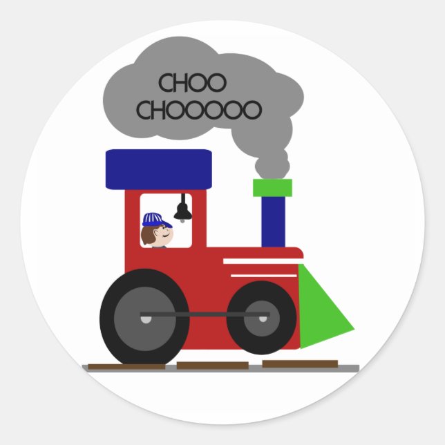Choo Choo Train Classic Round Sticker (Front)