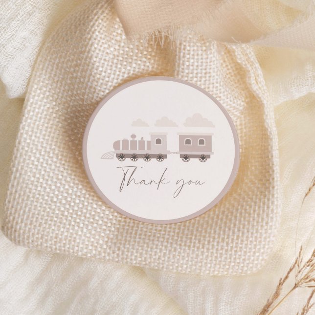 Choo Choo Train Girls Pink Birthday Party Classic Round Sticker (Creator Uploaded)