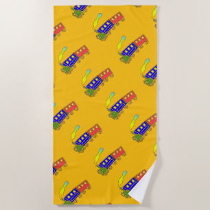 Choo Choo Train Kids Yellow Beach Towel