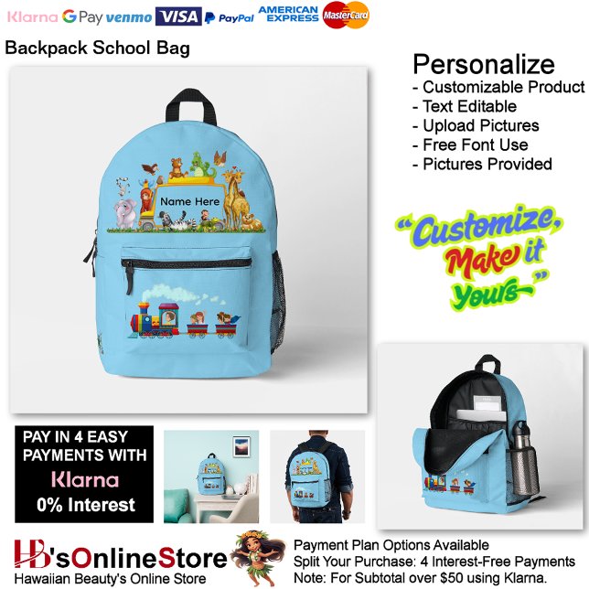 Choo Choo Train Loco Motive Blue children 6 Printed Backpack (Choo Choo Train Loco Motive Blue children Printed Backpack 6.)