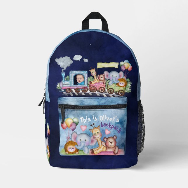 Choo Choo Train Printed Backpack (Front)