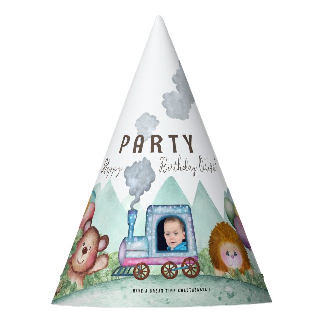 Choo Choo Train Railroad Railway theme Party Hat (Front)