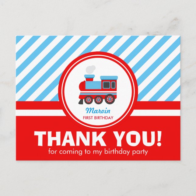 Choo Choo Train Thank You Cards (Front)