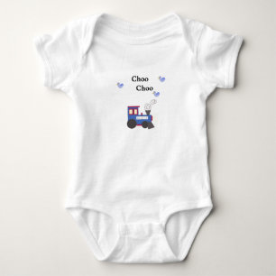 Choo Choo Train with Blue Birds Baby Bodysuit