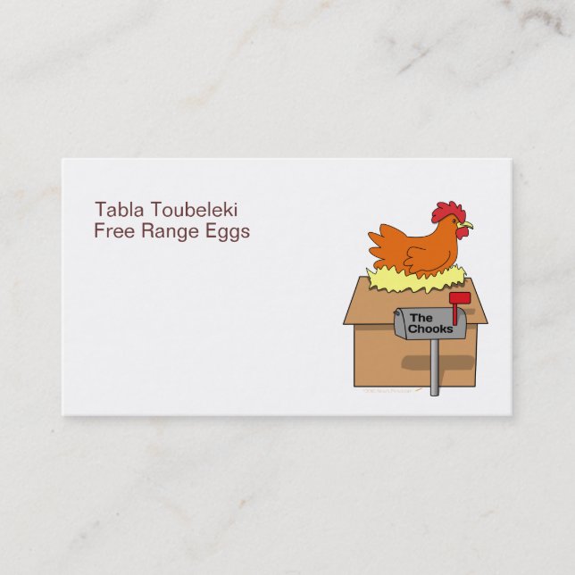 Chook House Funny Chicken on House Cartoon Business Card (Front)