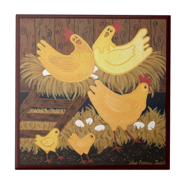 Chookie House Printed Ceramic Tile (Front)