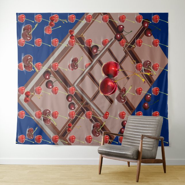 Choolate & Cherries w/ Royal Blue Tapestry (In Situ (Horizontal))