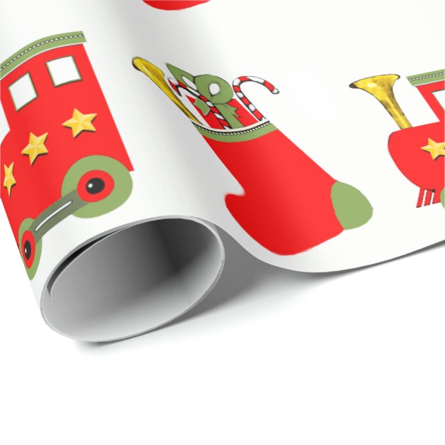 Choos and Socks Christmas Holiday Wrapping Paper (Roll Corner)