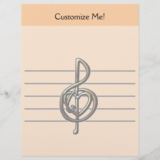 Choose a Colour Embossed Look Treble Clef and Hear (Front)