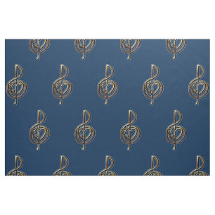Choose a Colour Embossed Look Treble Clef and Hear Fabric