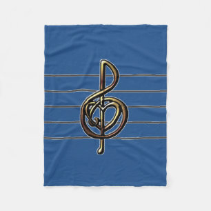 Choose a Colour Embossed Look Treble Clef and Hear Fleece Blanket