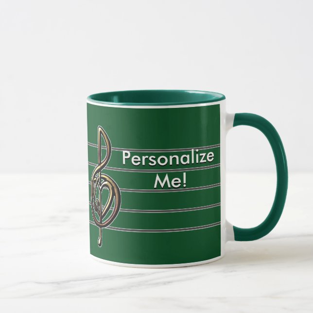 Choose a Colour Embossed Look Treble Clef and Hear Mug (Right)