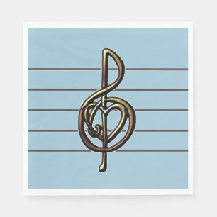 Choose a Colour Embossed Look Treble Clef and Hear Napkin
