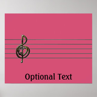 Choose a Colour Embossed Look Treble Clef and Hear Poster