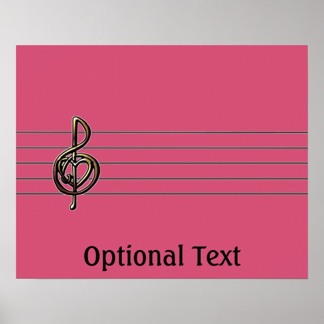 Choose a Colour Embossed Look Treble Clef and Hear Poster (Front)
