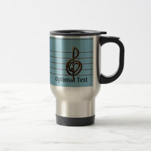 Choose a Colour Embossed Look Treble Clef and Hear Travel Mug