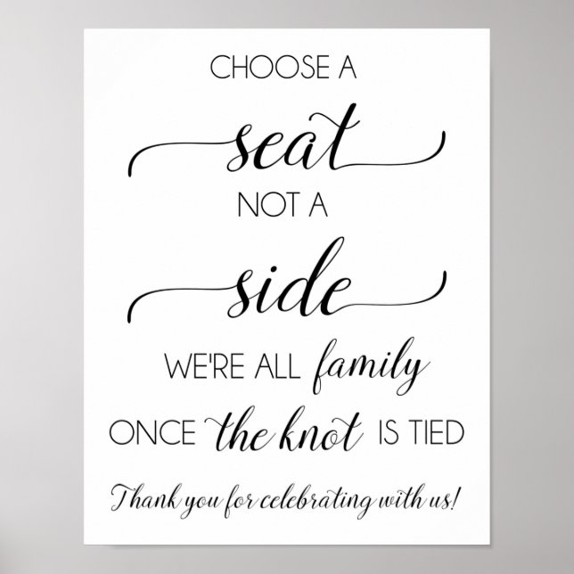 Choose a Seat Wedding Sign (Front)