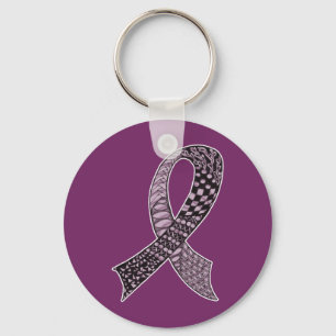 Choose Any Color Cancer Disease Awareness Ribbon Key Ring