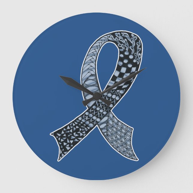 Choose Any Colour Cancer Disease Awareness Ribbon Large Clock (Front)