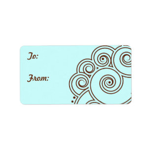 Choose any Colour Charming Swirls Gift Labels