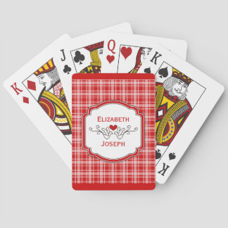 Choose Any Colour Cosy Plaid Lovebird Playing Cards
