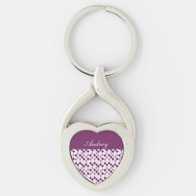Choose Any Colour Harlequin Diamonds Pattern Key Ring (Front)