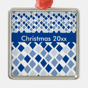 Choose Any Colour Harlequin Diamonds Pattern Metal Tree Decoration
