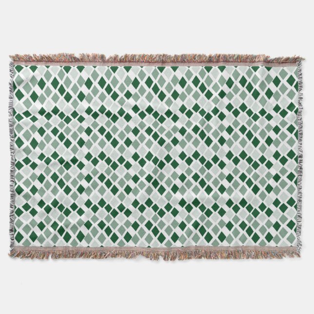 Choose Any Colour Harlequin Diamonds Pattern Throw Blanket (Front)