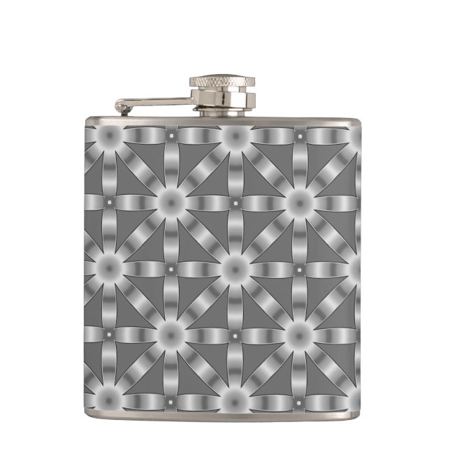 Choose Any Colour Repeated Star Pattern Hip Flask (Front)