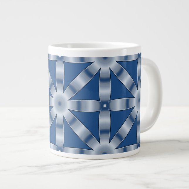 Choose Any Colour Repeated Star Pattern Large Coffee Mug (Front Right)