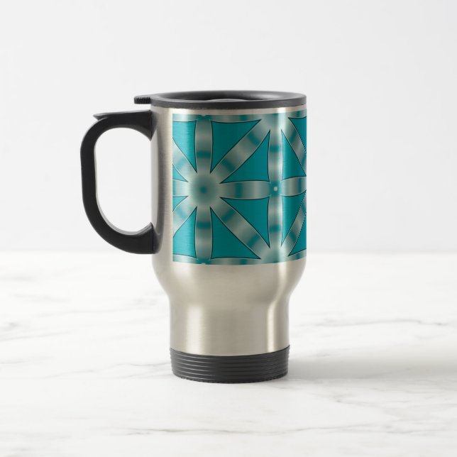 Choose Any Colour Repeated Star Pattern Travel Mug (Left)