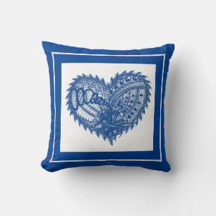 Choose Any Colour Spiked Edge Decorative Heart Cushion