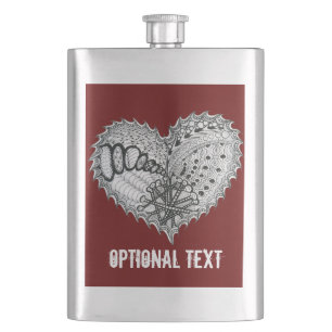 Choose Any Colour Spiky Edgy Fire Love Heart Hip Flask
