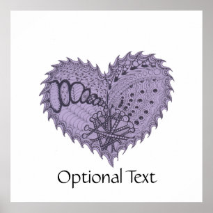 Choose Any Colour Spiky Edgy Fire Love Heart Poster