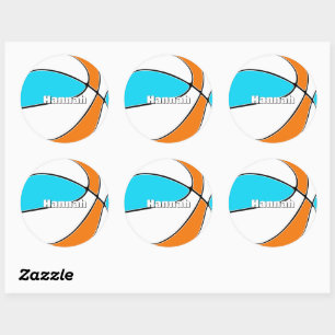 choose ANY team colors girls boys basketball Classic Round Sticker