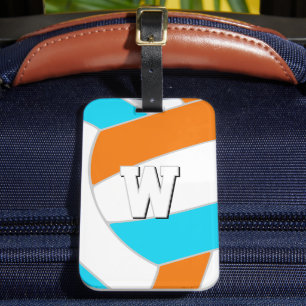 choose ANY team colours volleyball player monogram Luggage Tag