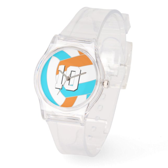 choose ANY team colours w jersey number volleyball Watch (Angle)