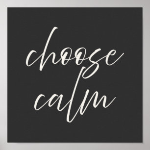 “Choose Calm” Minimalist Poster Grey & Ivory